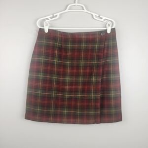 L.L. Bean 100% Worsted Wool Wrap Skirt Made In USA Size 14